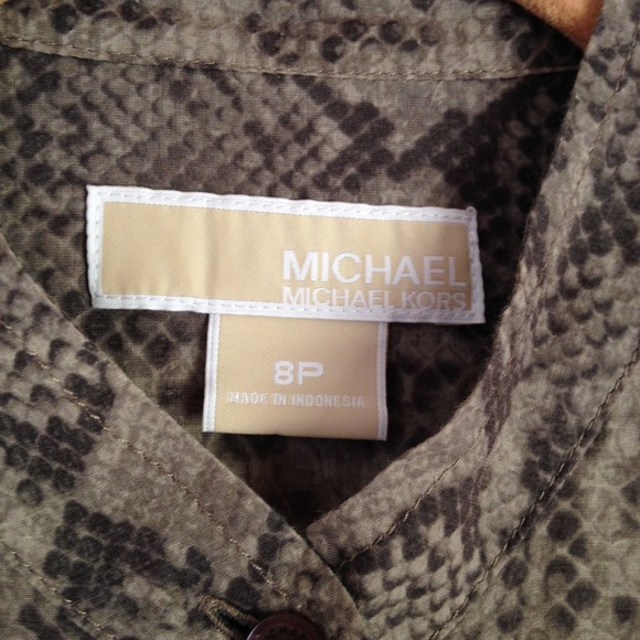 MICHAEL Michael Kors Shirt Snake Print Gray Sheer - Picture 3 of 7